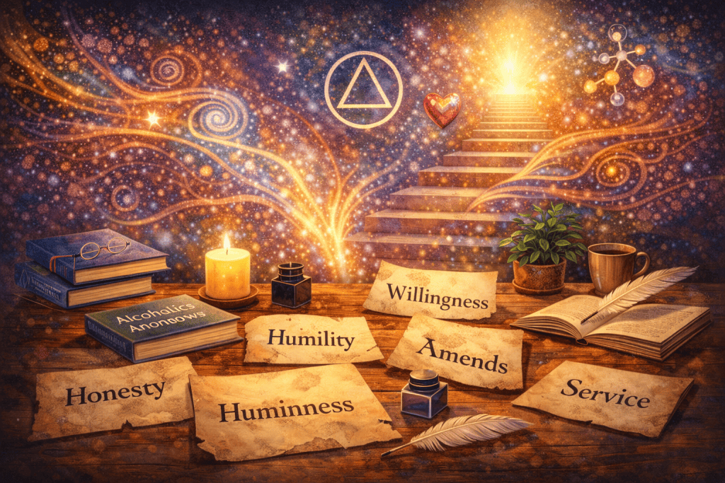 Psychadelic healing with spiritual insights and personal growth.